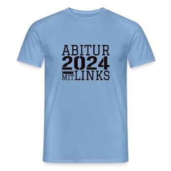 Abi Abitur Sprüche - Männer T-Shirt - Carolina Blue - Vorne - AI Model Male 178 light (178cm)