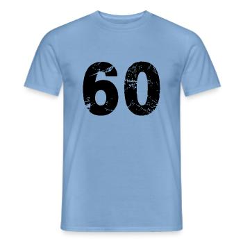 60 number jersey - Men's T-Shirt - carolina blue - Front - AI Model Male 178 light (178cm)