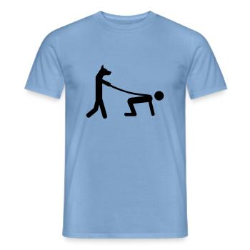 hund gassi - Männer T-Shirt - Carolina Blue - Vorne - AI Model Male 178 light (178cm)