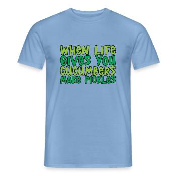 When Life Gives You Cucumbers, Make Pickles - Männer T-Shirt - Carolina Blue - Vorne - AI Model Male 178 light (178cm)