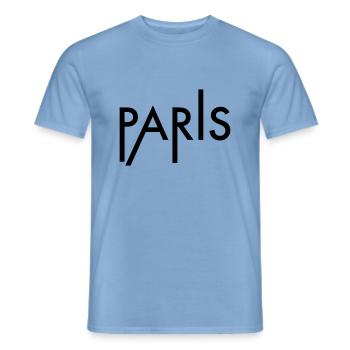 Modern Paris Design Frankreich Geschenk - Männer T-Shirt - Carolina Blue - Vorne - AI Model Male 178 light (178cm)