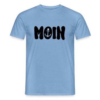 Moin Anker schwarz - Männer T-Shirt - Carolina Blue - Vorne - AI Model Male 178 light (178cm)