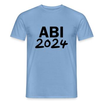 Abi 2024 Abitur 24 - Männer T-Shirt - Carolina Blue - Vorne - AI Model Male 178 light (178cm)