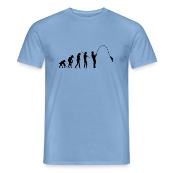 fishing_evolution_001 - Männer T-Shirt - Carolina Blue - Vorne - AI Model Male 178 light (178cm)