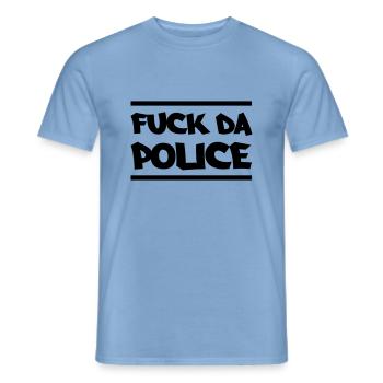fuck_da_police - Männer T-Shirt - Carolina Blue - Vorne - AI Model Male 178 light (178cm)