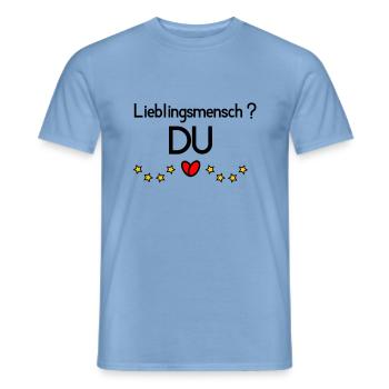 Lieblingsmensch DU - Männer T-Shirt - Carolina Blue - Vorne - AI Model Male 178 light (178cm)