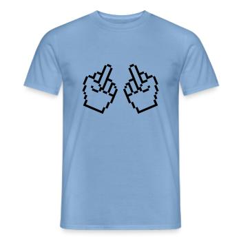 mittelfinger pixel - Männer T-Shirt - Carolina Blue - Vorne - AI Model Male 178 light (178cm)