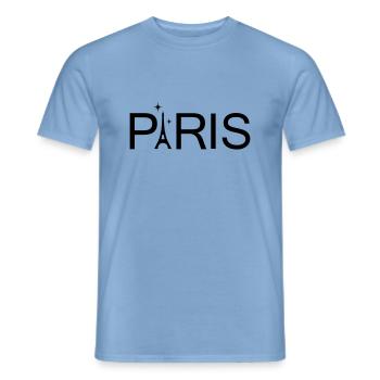 Paris - T-shirt homme - carolina blue - Devant - AI Model Male 178 light (178cm)