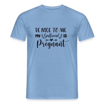 Happy me, my girlfriend is pregnant, pregnant - Men's T-Shirt - carolina blue - Front - AI Model Male 178 light (178cm)