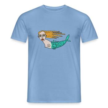 Meerjungfrau - Männer T-Shirt - Carolina Blue - Vorne - AI Model Male 178 light (178cm)