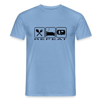 eat sleep camp repeat - Männer T-Shirt - Carolina Blue - Vorne - AI Model Male 178 light (178cm)