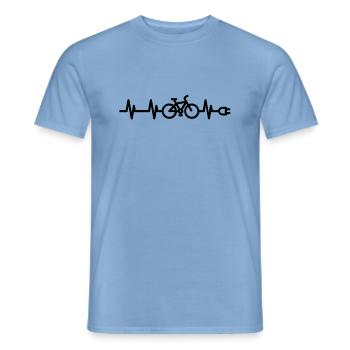 J’adore le vélo électrique, le battement de cœur du vélo électrique - T-shirt homme - carolina blue - Devant - AI Model Male 178 light (178cm)