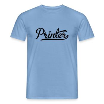 Printer - Men's T-Shirt - carolina blue - Front - AI Model Male 178 light (178cm)