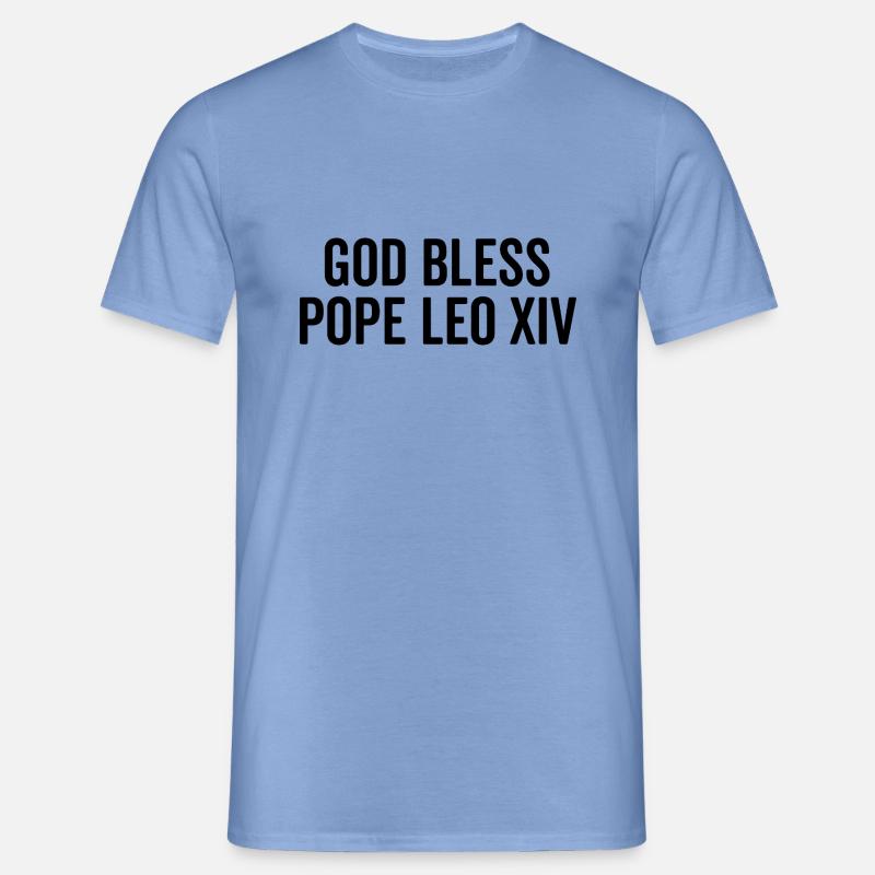 God Bless Pope Leo XIV - Men's T-Shirt - carolina blue