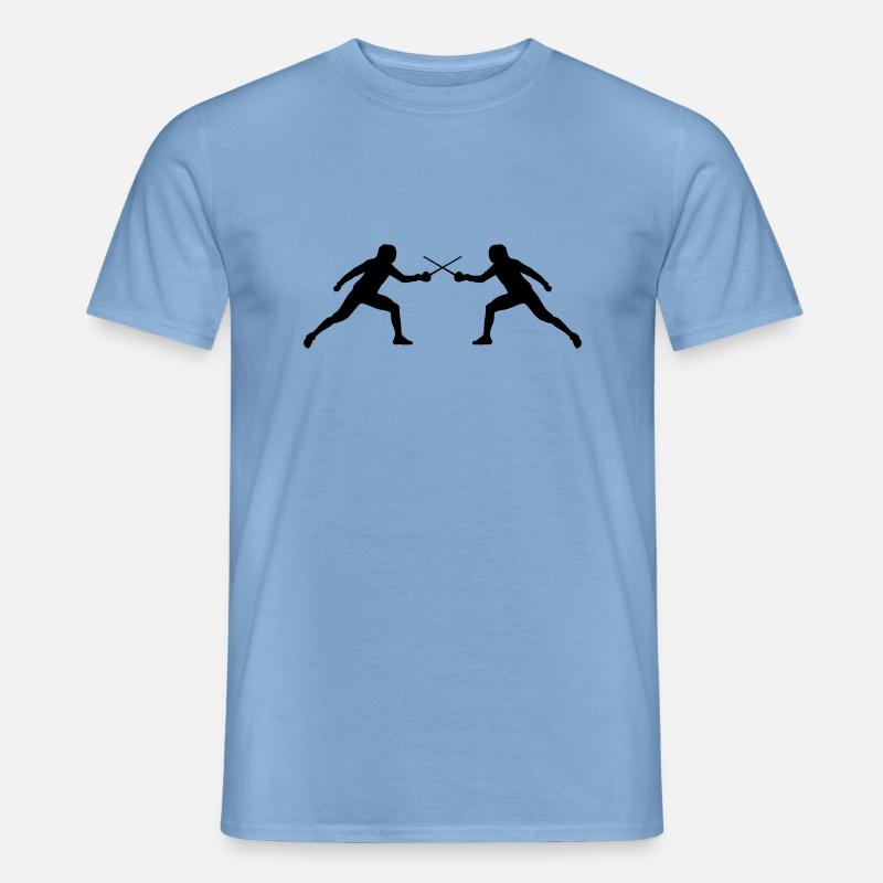 fechten_battle_fa1 - Männer T-Shirt - Carolina Blue