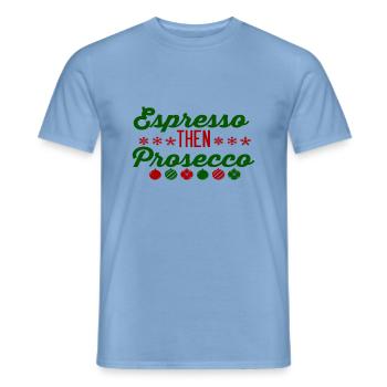 Espresso puis Prosecco - T-shirt homme - carolina blue - Devant - AI Model Male 178 light (178cm)