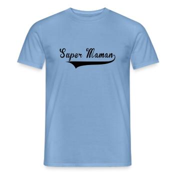 Super Maman - T-shirt homme - carolina blue - Devant - AI Model Male 178 light (178cm)