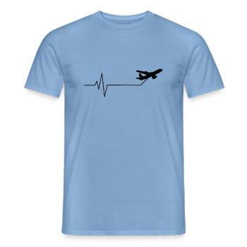 Pilote d’ECG de battement de cœur d’avion - T-shirt homme - carolina blue - Devant - AI Model Male 178 light (178cm)