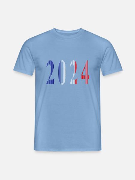 2024 Blue White Red - Men's T-Shirt - carolina blue