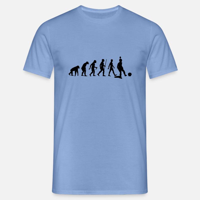 Evolution Tippkick - Männer T-Shirt - Carolina Blue