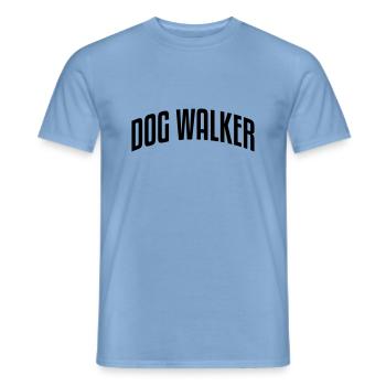 dog walker stylish arched text logo - Men's T-Shirt - carolina blue - Front - AI Model Male 178 light (178cm)