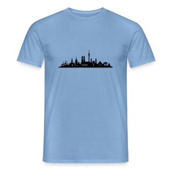 Skyline München - Männer T-Shirt - Carolina Blue - Vorne - AI Model Male 178 light (178cm)