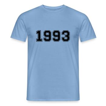 1993 - Männer T-Shirt - Carolina Blue - Vorne - AI Model Male 178 light (178cm)