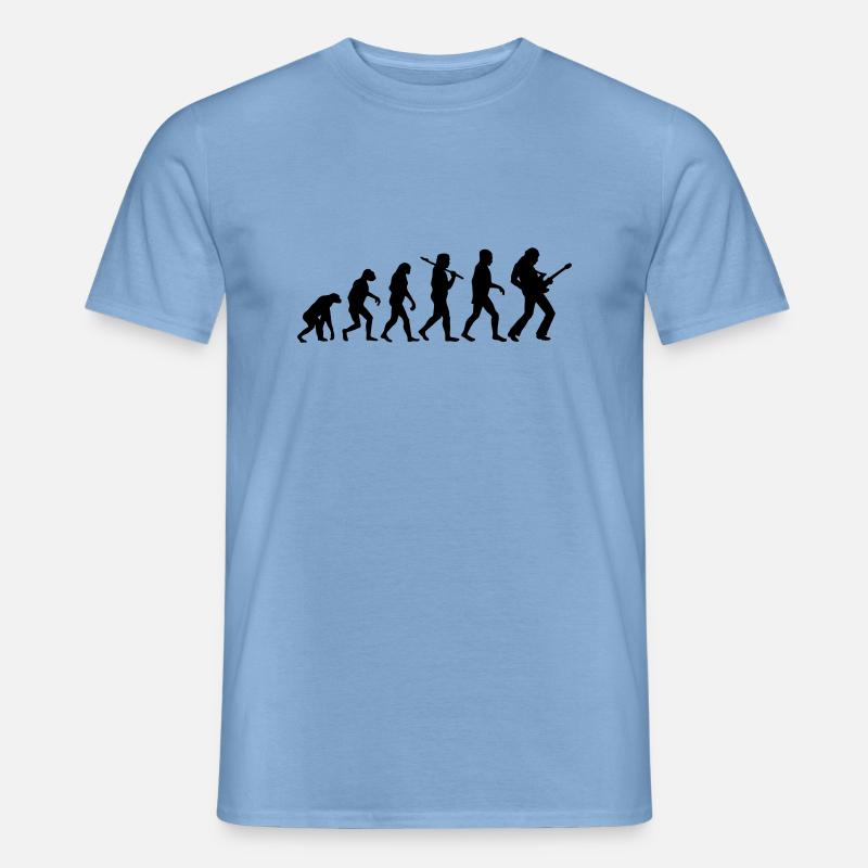 Evolution Rock Gitarre - Männer T-Shirt - Carolina Blue