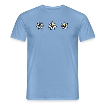 Three daisies - Men's T-Shirt - carolina blue - Front - AI Model Male 178 light (178cm)