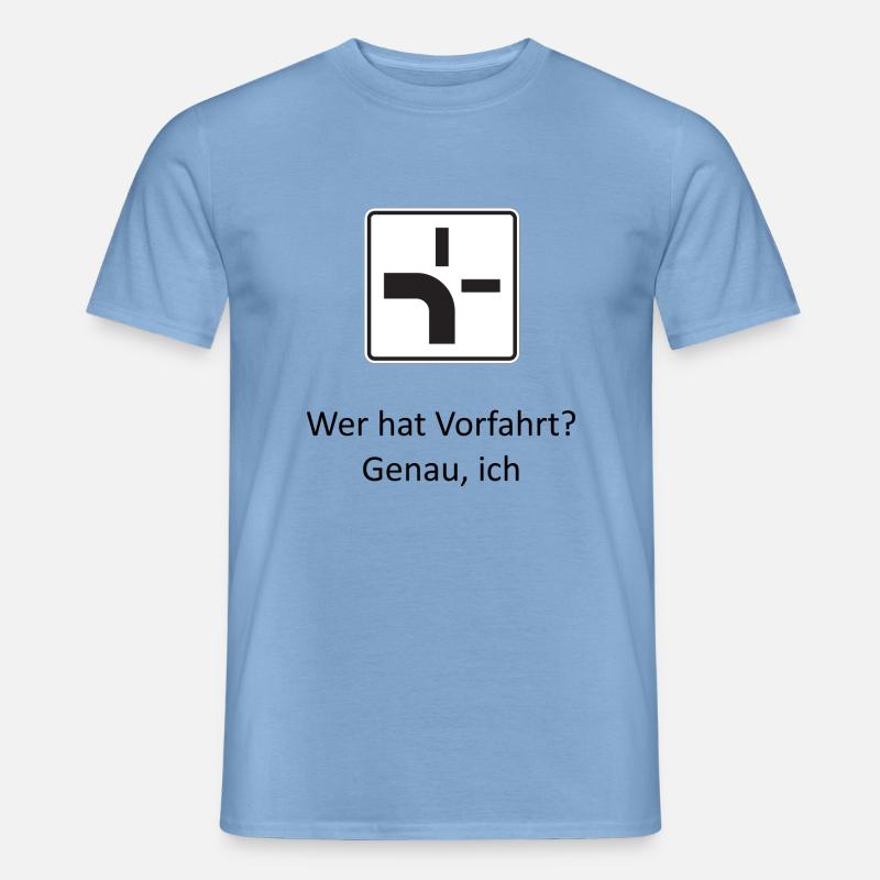 Wer hat Vorfahrt? - Männer T-Shirt - Carolina Blue