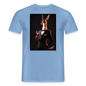 Känguru im Anzug - Männer T-Shirt - Carolina Blue - Vorne - AI Model Male 178 light (178cm)