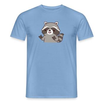 Waschbär Finger Pistole Hand Geste Lustig - Männer T-Shirt - Carolina Blue - Vorne - AI Model Male 178 light (178cm)