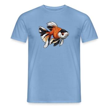 Fancy Calico Veiltail Poisson rouge - T-shirt homme - carolina blue - Devant - AI Model Male 178 light (178cm)