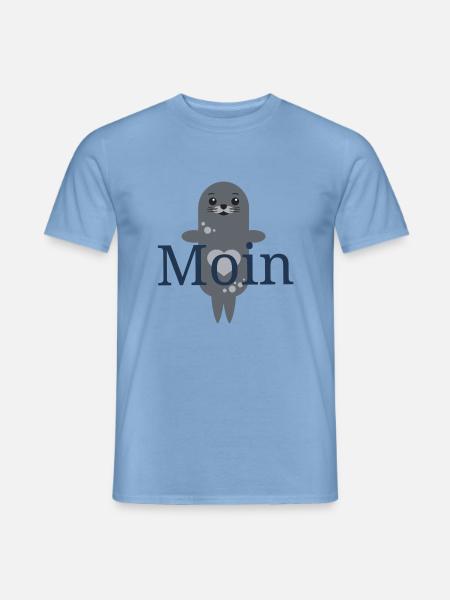 süße Robbe Moin - Männer T-Shirt - Carolina Blue