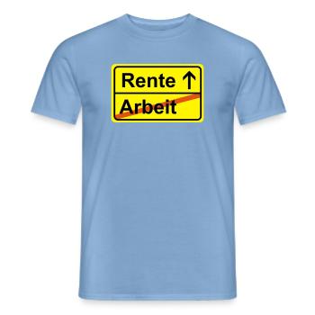 Ortsausgangsschild labor pension - Men's T-Shirt - carolina blue - Front - AI Model Male 178 light (178cm)