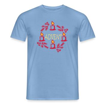 Advent - Männer T-Shirt - Carolina Blue - Vorne - AI Model Male 178 light (178cm)