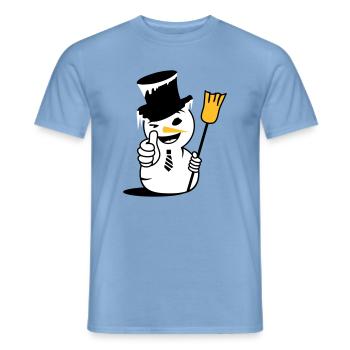 Un bonhomme de neige cool avec le pouce vers le haut - T-shirt homme - carolina blue - Devant - AI Model Male 178 light (178cm)