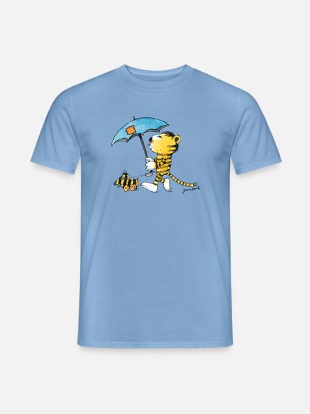 Janosch Kleiner Tiger & Tigerente Mit Schirm - Männer T-Shirt - Carolina Blue