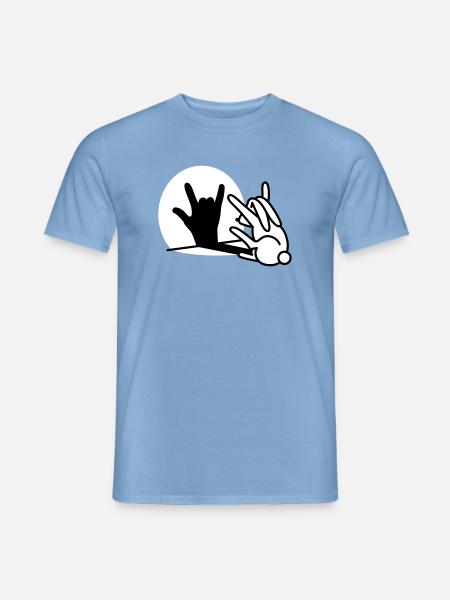 Kaninchen Schatten Hand ROCK Musik HARD ROCK Fan - Männer T-Shirt - Carolina Blue