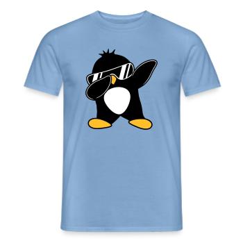 Pingouin dabbing - T-shirt homme - carolina blue - Devant - AI Model Male 178 light (178cm)