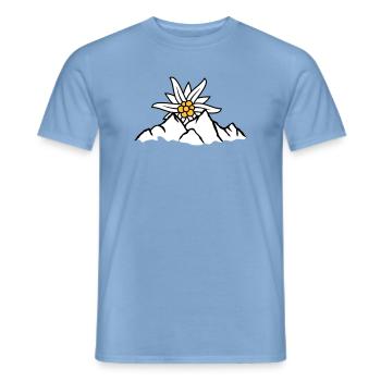 Sun mountain flower Edelweiss - Men's T-Shirt - carolina blue - Front - AI Model Male 178 light (178cm)