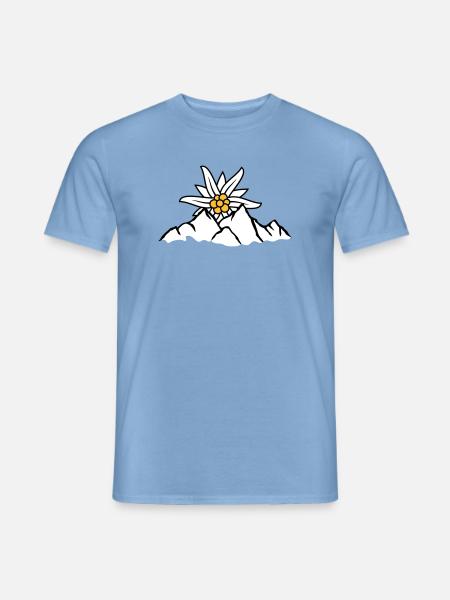 Sun mountain flower Edelweiss - Men's T-Shirt - carolina blue