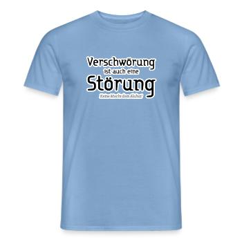 Verschwörung Störung Meinung Statement Spruch - Männer T-Shirt - Carolina Blue - Vorne - AI Model Male 178 light (178cm)