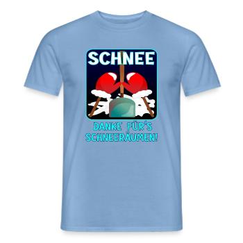 Danke SCHNEERÄUMEN WINTER - Männer T-Shirt - Carolina Blue - Vorne - AI Model Male 178 light (178cm)