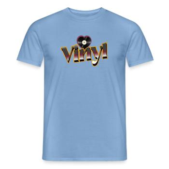 Vinyl Liebe - Männer T-Shirt - Carolina Blue - Vorne - AI Model Male 178 light (178cm)