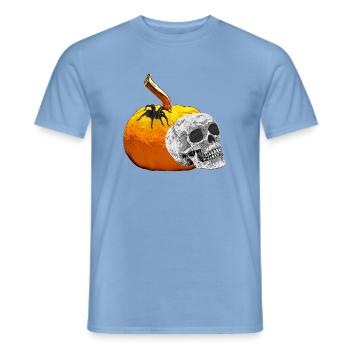 menschenschädel, Kürbisse, gruselige prints - Männer T-Shirt - Carolina Blue - Vorne - AI Model Male 178 light (178cm)