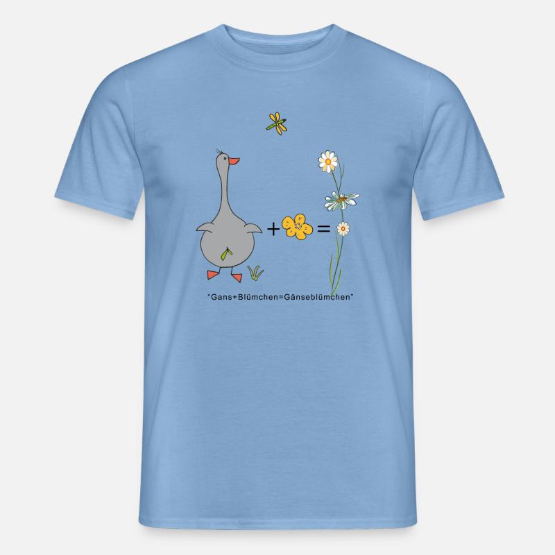 Gans und Blümchen gleich Gänseblümchen - Männer T-Shirt - Carolina Blue