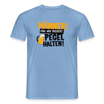 Männer Pegel halten - Männer T-Shirt - Carolina Blue - Vorne - AI Model Male 178 light (178cm)
