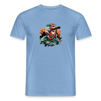 Rennfahrer Farbexplosion - Männer T-Shirt - Carolina Blue - Vorne - AI Model Male 178 light (178cm)