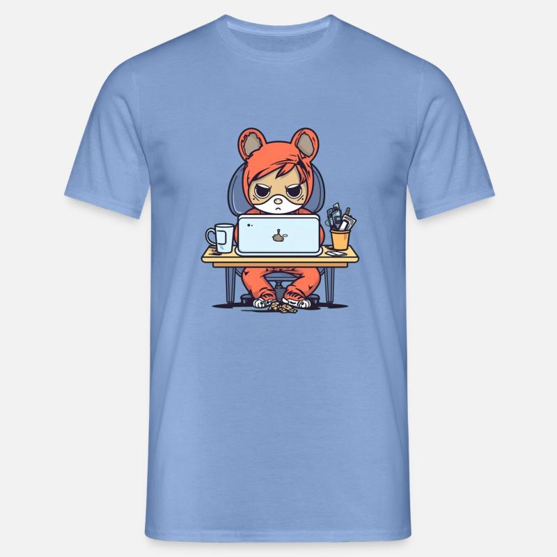 Grumpy Coder in Hoodie - Men's T-Shirt - carolina blue